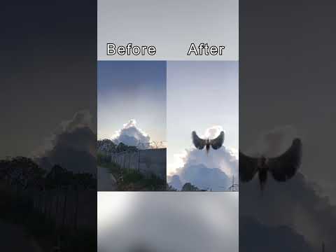 Angel in sky Before and After