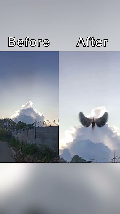 Angel in sky Before and After