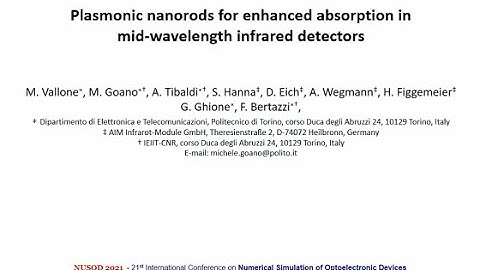 21D03 Plasmonic nanorods for enhanced absorption in mid-wavelength infrared detectors