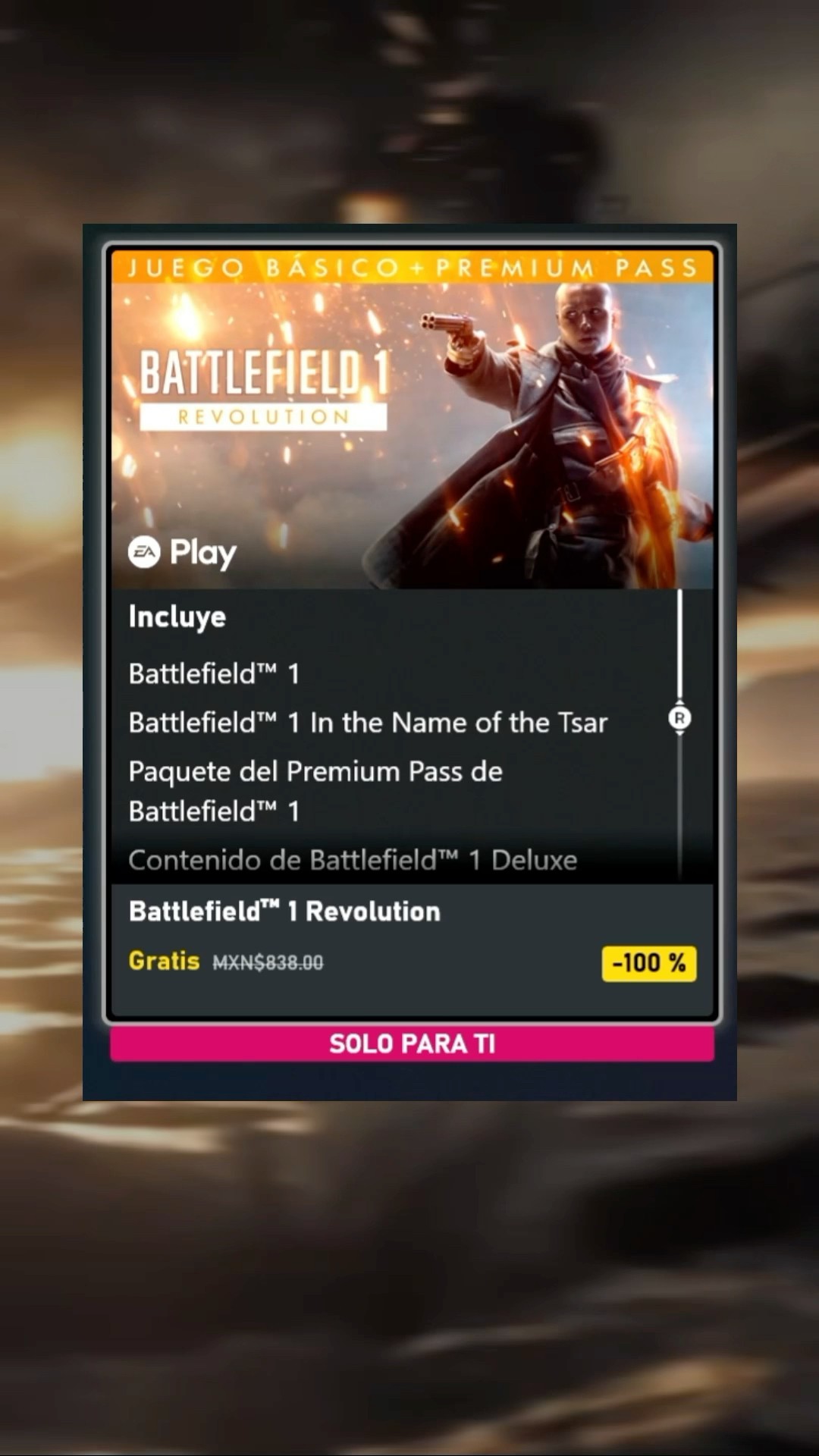 BATTLEFIELD 1  REVOLUTION GRATIS ?? #shorts
