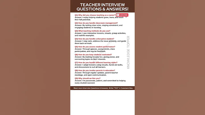Teacher Interview Questions and Answers | Teaching interview Questions and  Answers