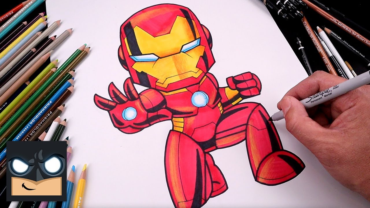How To Draw Ironman | Draw & Color Tutorial - YouTube