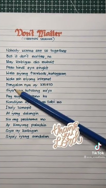 Dont Matter Girl Version(Christian Song) Lyrics #music #girlversion #lyrics #trending