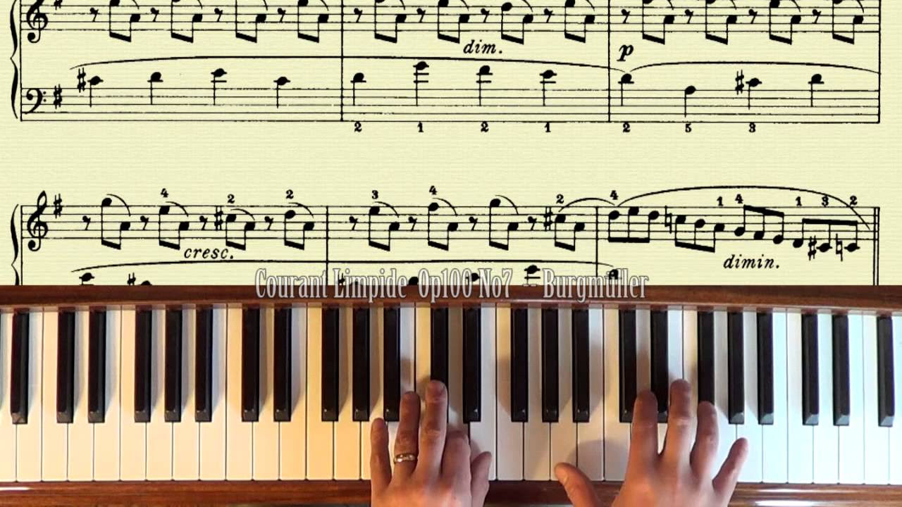 Piano Instruction Demo    Courant Limpide Burgmuller   Op100 No7   