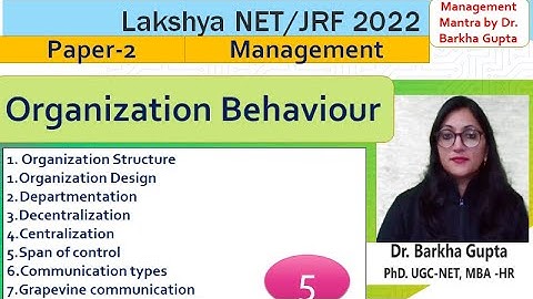 Organization Behaviour ,different terms/  Lakshya NET/ JRF 2022 by Barkha Ma