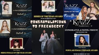 [English   Vietsub] All Highlights 🐰🦦💓 FreenBecky in Kazz Awards 2023♔♕ | Dham Music
