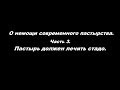 О немощи современного пастырства.  Часть 3. Пастырь должен лечить стадо