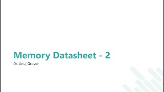 Memory Datasheet | Part 2