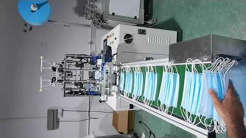 Fully automatic 9 servo motor high speed 1+1 face 3 players mask making machine line 100-120pcs/min