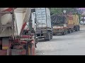 Truckers waiting to enter the city|| Trucks not allowed to enter the city.