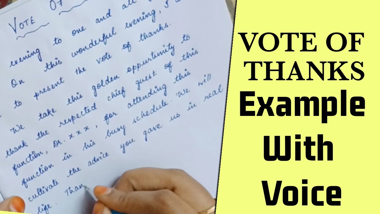 how to write a speech for vote of thanks