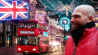 London Walking Tour At Christmas!! Oxford Street And Sherlock Holmes Museum!! 🇬🇧