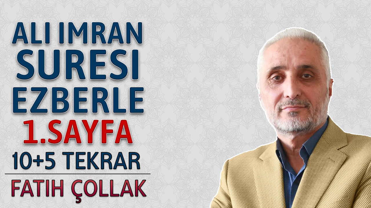 Ali imran suresi 1sayfa ezberle 10 tekrar Fatih ollak 12dn 3sayfa Kuran Kerim 49sayfa