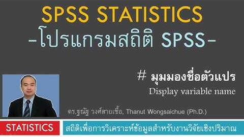 โปรแกรม SPSS - มุมมองชื่อตัวแปร (Display variable name)