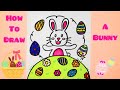 How to draw a Bunny Step by Step Tutorial | Easter Drawing Ideas For Kids | 畫小白兔