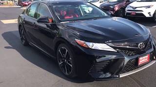 2018 Toyota Camry v6 xse start up and walk around with red interior