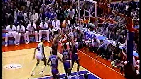 Moses Malone, Charles Barkley & Julius Erving vs N...