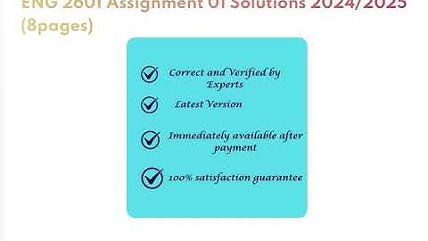ENG 2601 Assignment 01 Solutions 2024/2025