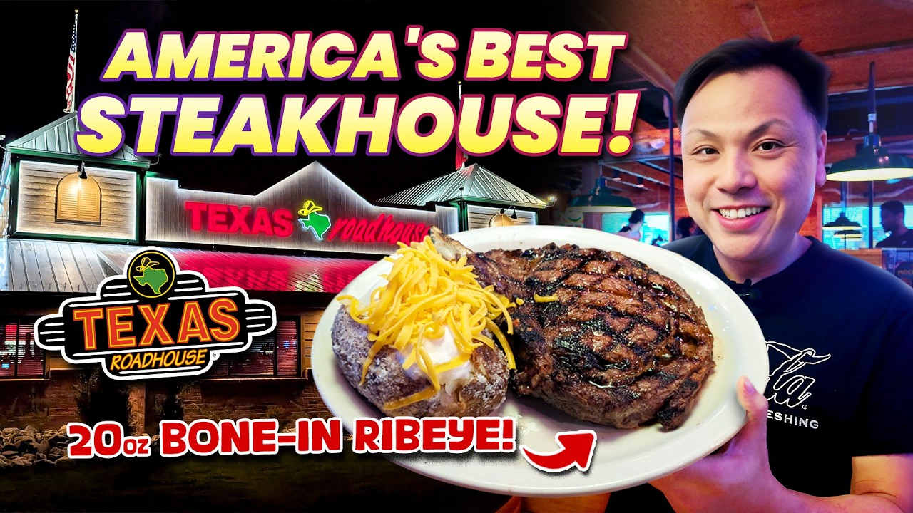 Is this America's #1 Steakhouse?  Texas Roadhouse Bone-in Ribeye Feast!