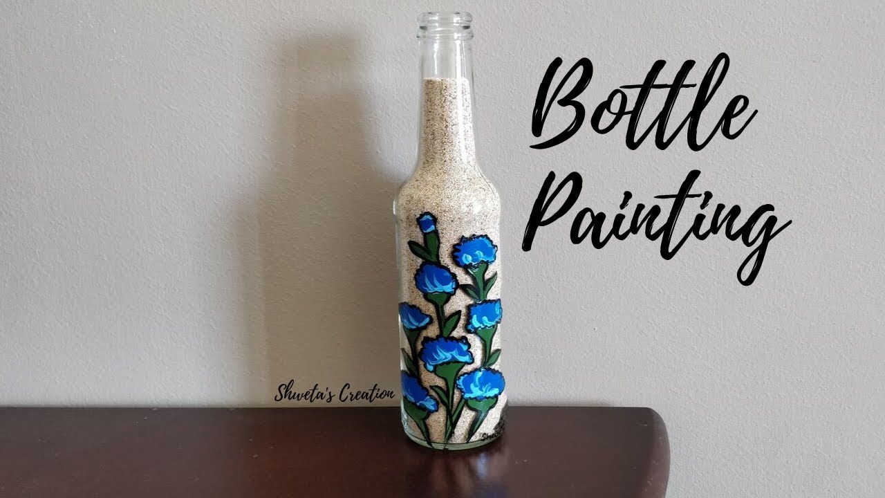 Glass Bottle Painting In 5 Minutes | Up cycle Glass Bottle ...