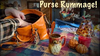 Fall Purse Rummage! (No talking version) Switch to orange autumn bag! No tapping~ASMR