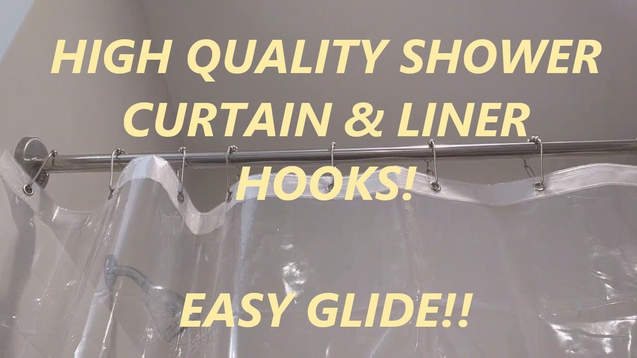 Easy Glide Shower Curtain Liner Hooks, Easy Glide Shower Curtain Hooks