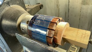 Woodturning - Stunning Hybrid Walnut Candle Holder - From Table Saw to Finish