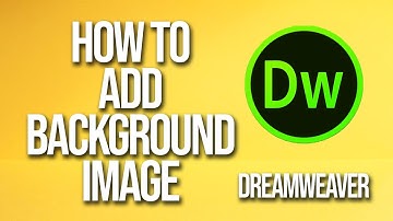 How to Add Background Image Dreamweaver Tutorial