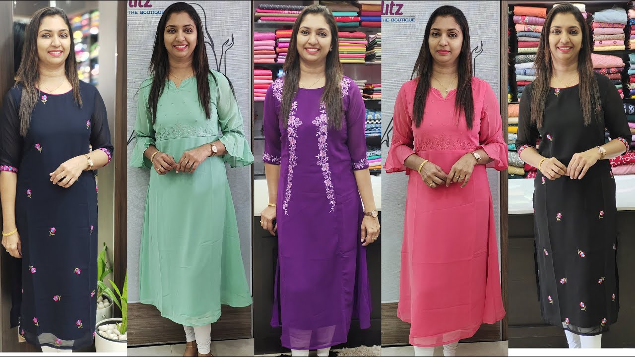 GEORGETTE KURTIS COLLECTIONS || 𝐕𝐈𝐃𝐄𝐎#1781 || #𝐆𝐋𝐈𝐓𝐙𝐈𝐍𝐃𝐈𝐀  FASHIONS - YouTube