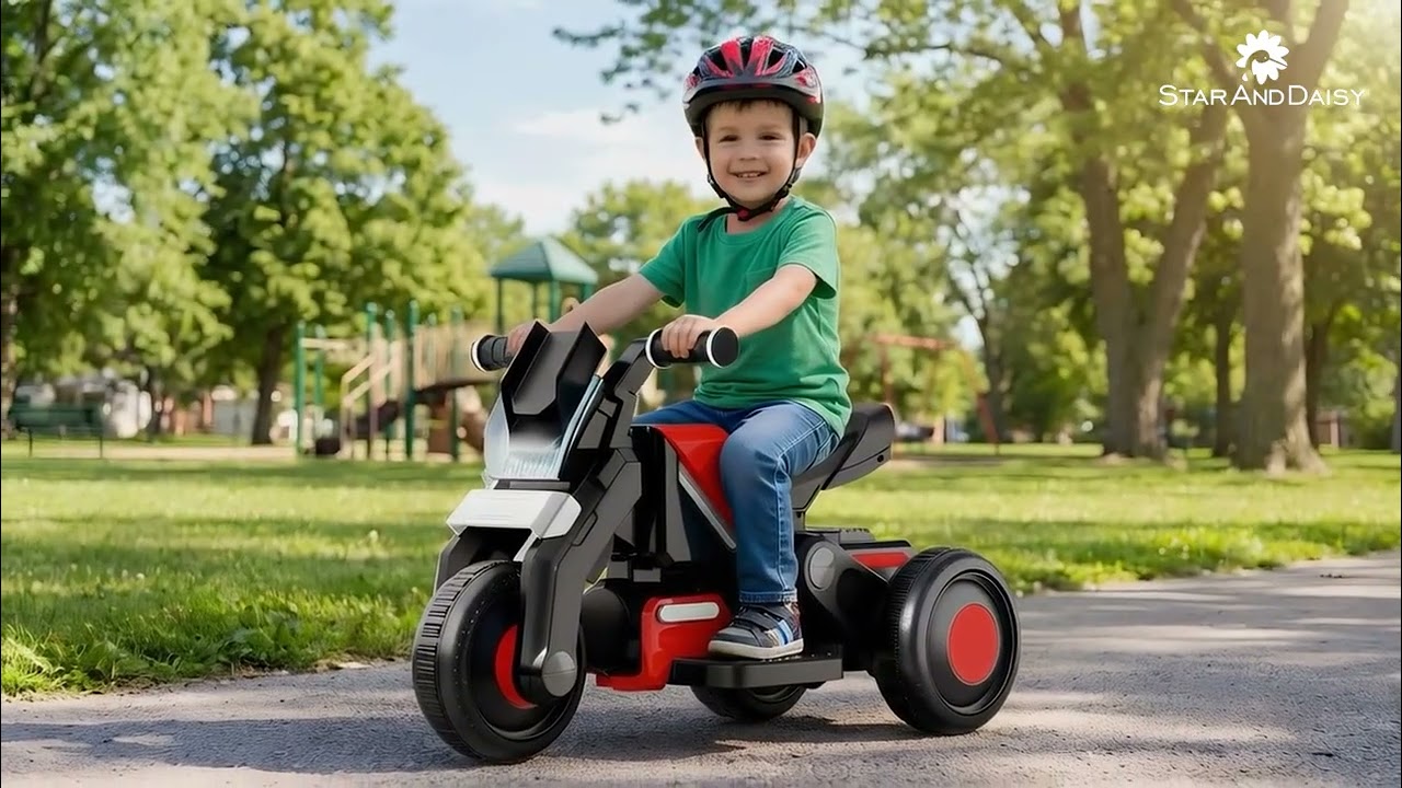 StarAndDaisy Kids Electric Ride-On Bike | Battery Operated Bike with Music & LED Lights