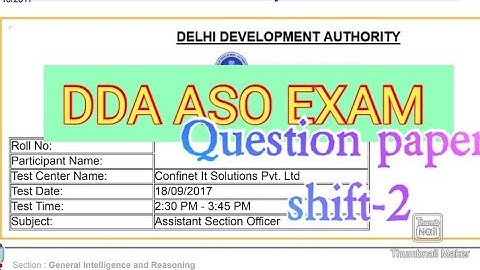 #dda ASO(assistant section officer) Exam ||previous year official Question Paper Answer key #dda