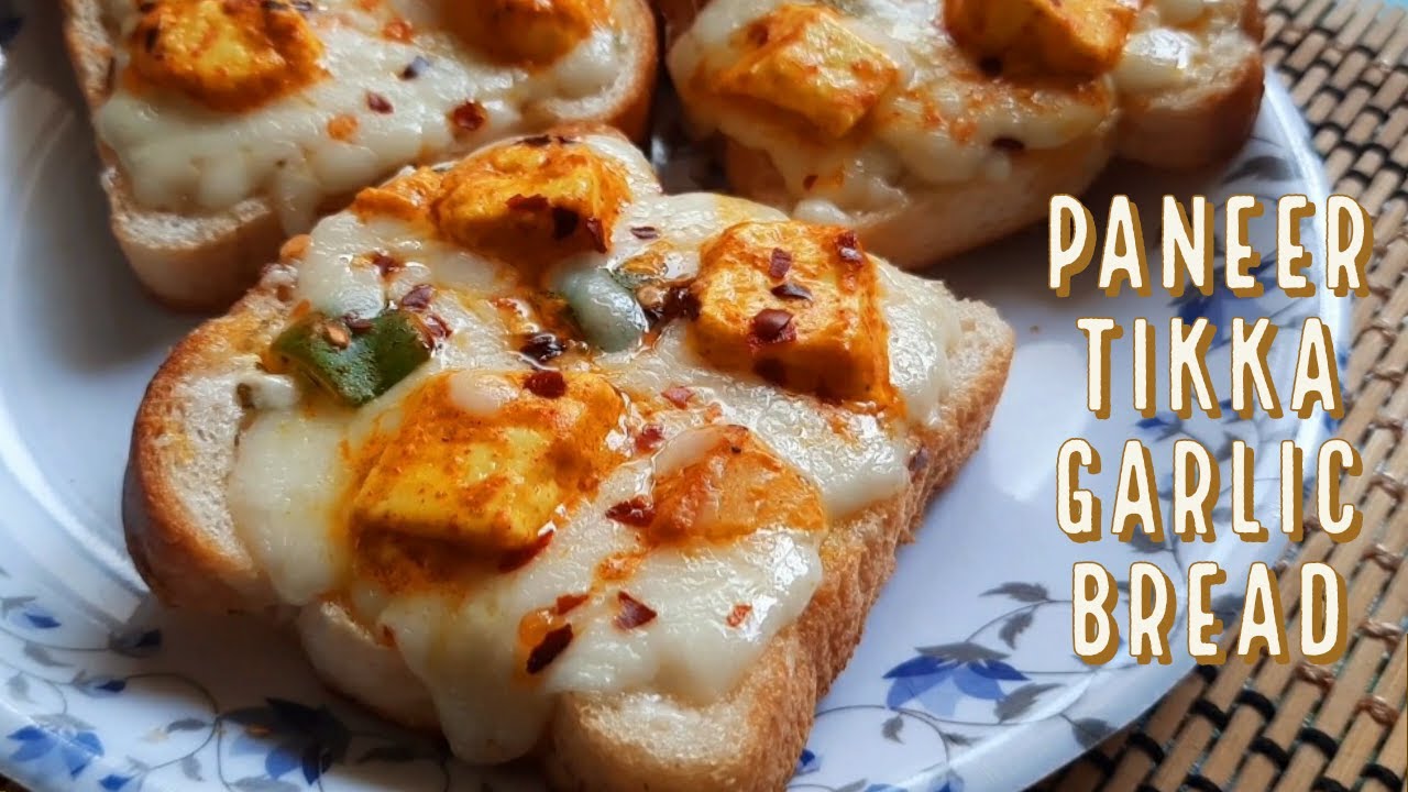 Paneer Tikka Garlic Bread Recipe Cafe Jaisi Cheese Garlic Bread