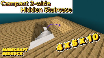Compact 2-Wide Continuous Hidden Staircase Tutorial (Bedrock Edition)