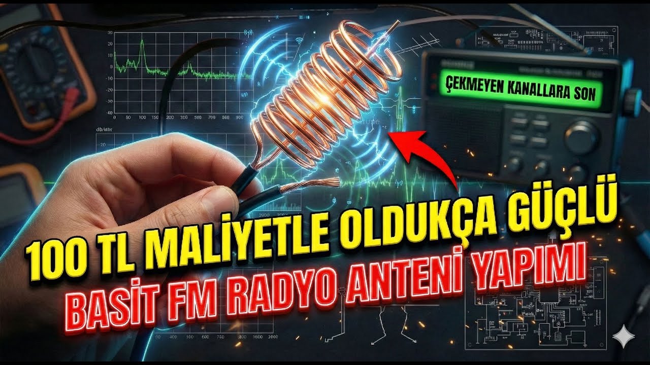 100 TL MALİYETLE OLDUKÇA GÜÇLÜ BASİT FM RADYO ANTEN YAPIMI - YouTube