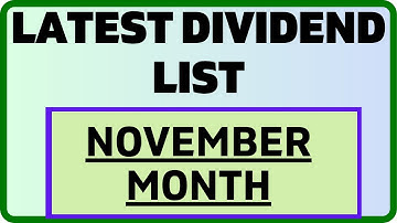 NOVEMBER Month Dividend | 9 Companies dividend List | Dividend in October 2025 |