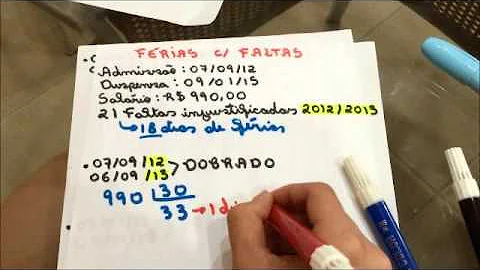 Quantos dias de faltas perde as férias?