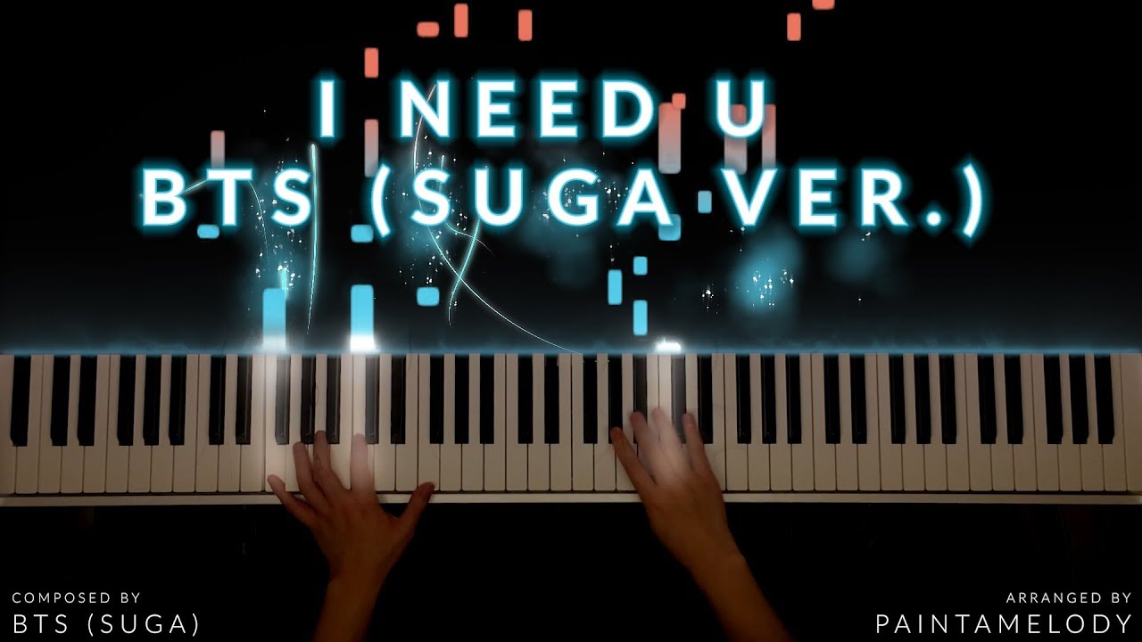 BTS  I NEED U Piano CoverTutorial Suga Ver