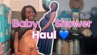 Baby Shower Haul | 34 weeks pregnant | Clip of Baby Shower 💙 #babyshowerhaul #babyshowerunboxing
