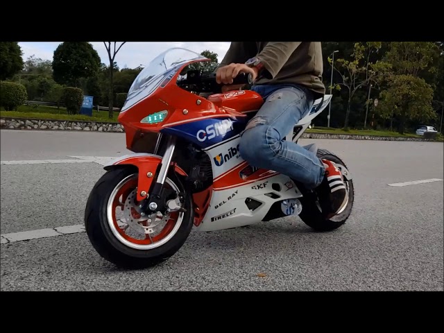 New pocket bike four stroke engine 50cc first test 