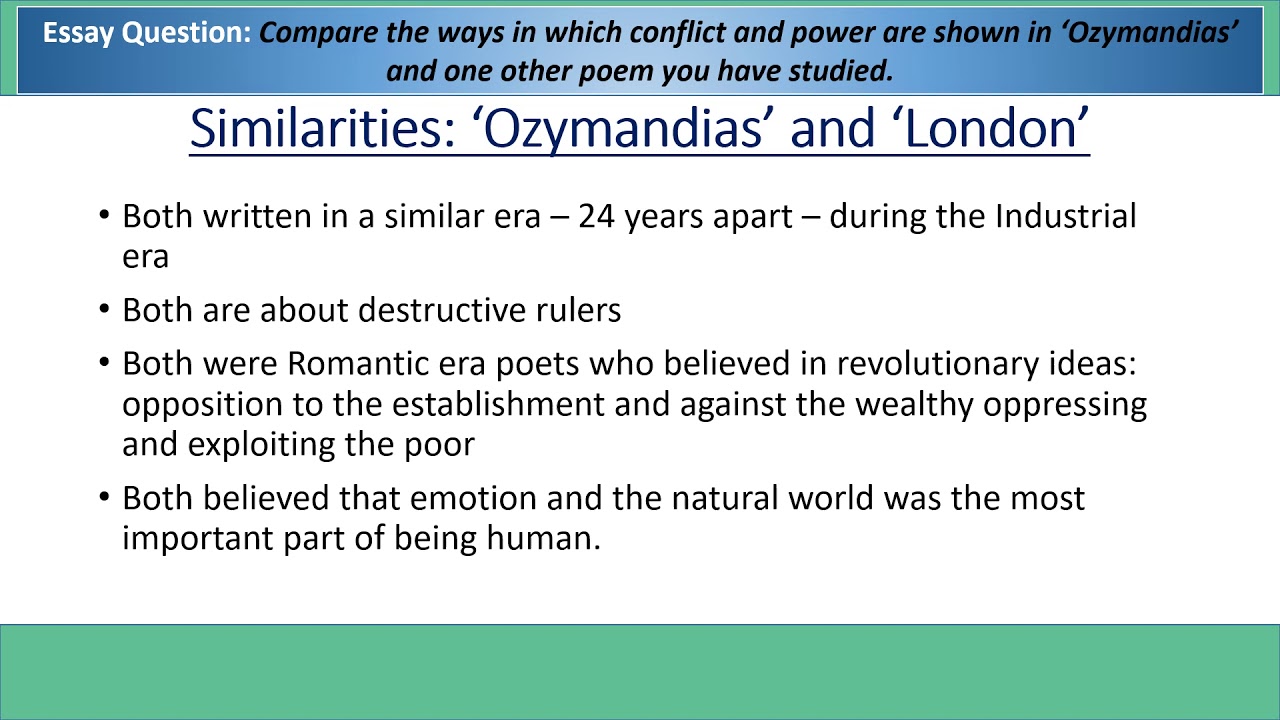 comparison essay london and ozymandias