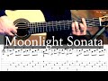 Moonlight sonata mov 1  beethoven  full sheet musictab  classical guitar