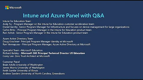 Intune and Azure Panel with Q&A MHEC Session  8