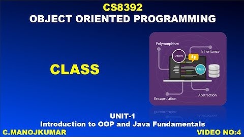 4 | CS8392 OBJECT ORIENTED PROGRAMMING | CLASS IN TAMIL | CLASSES | MANOJKUMAR DHEERAN Code Tune