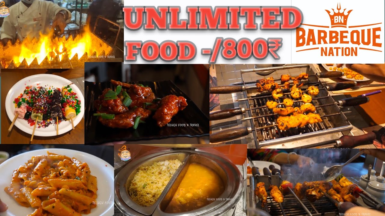 BBQ NATION UNLIMETED FOOD BUFFET VIDEO IN TELUGU GUNTUR telugufoodtravel YouTube