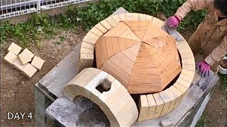 An amateur tried it! All work process of pizza kiln dome assembly [Fastforward video]