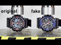 Hydraulic press vs original and fake shockproof watches