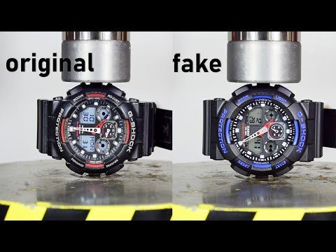 HYDRAULIC PRESS VS ORIGINAL AND FAKE SHOCKPROOF WATCHES