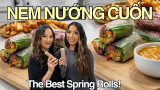 Vietnamese Pork Sausage Spring Rolls with Sauce Recipe (Nem Nướng Cuốn￼) THE BEST SPRING ROLLS EVER!