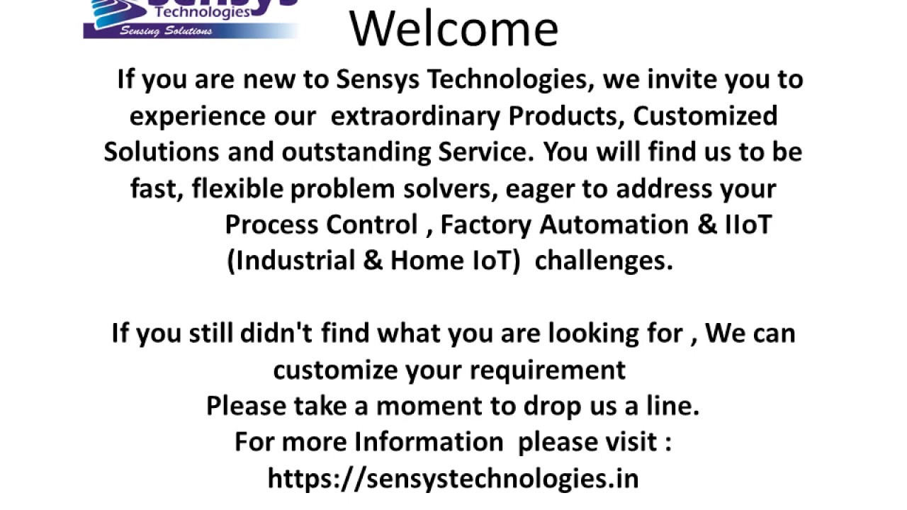 Welcome to Sensys Technologies