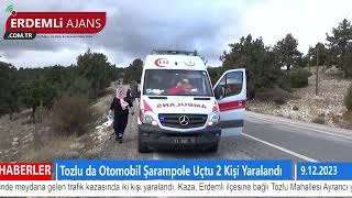 Tozluda Otomobil Şarampole Uçtu 2 Kişi Yaralandı